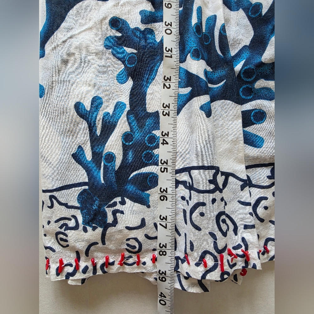 Soft Surroundings Seychelles Tunic Dress 2X Fish Coral Cotton Beach CoverUp Boho - Picture 11 of 11